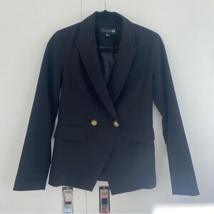 y2k Forever 21 Black Double-Breasted Blazer Size‎ S